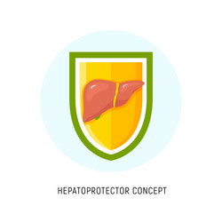 Hepatoprotector concept icon healthy liver flat vector