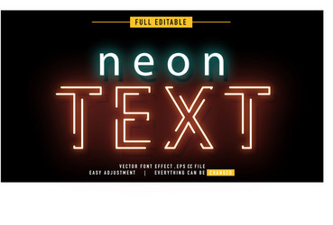 neon text effect that can be edited easily vector image