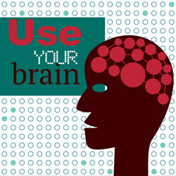 use your brain concept with abstract head vector