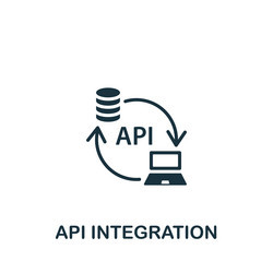 api integration icon monochrome simple sign from vector image