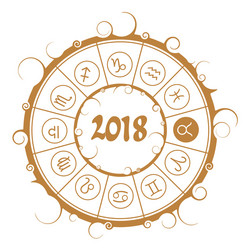 astrology symbols in circle taurus sign Vector Image