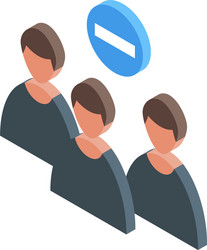 delete user group icon isometric style vector image