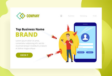 landing page template security web site modern vector image