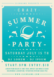 minimalist blue vintage summer nightclub disco vector image