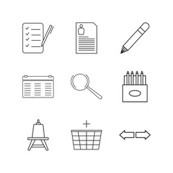 office linear icon set simple outline icons vector image
