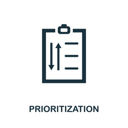 prioritization icon simple element from business vector image
