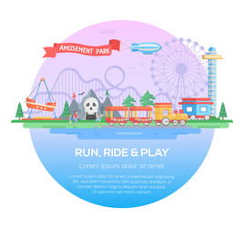 Rocket ride at fun fair on white background Vector Image