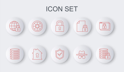 Server Security Icons - Lock & Data vector image