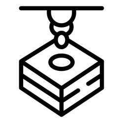 3d printer printing a cube with hole using vector image