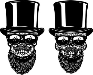 bearded mexican sugar skull in sunglasses design Vector Image