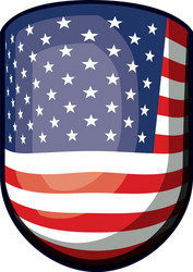 emblem with flag united states of america colorful Vector Image