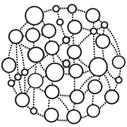 isolated black circle network background vector image