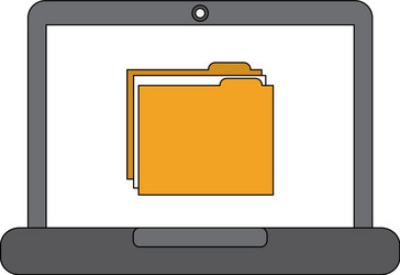 laptop computer folder file document information vector image