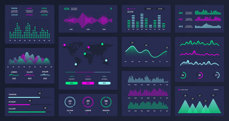 technology chart infographic admin data app vector