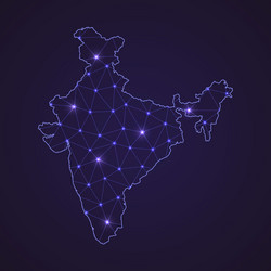 Abstract India Network Map vector image