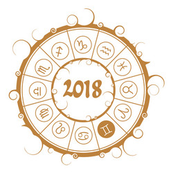 astrology symbols in circle gemini sign Vector Image