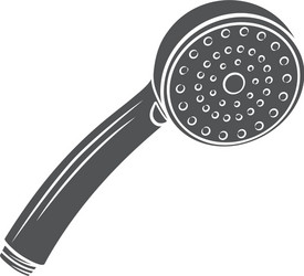 Badge shower head glyph icon vector