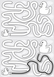 Easy ducks maze vector