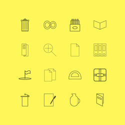 office linear icon set simple outline icons vector image