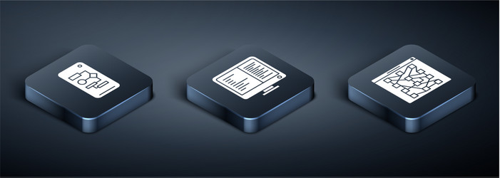 set isometric algorithm global technology vector image