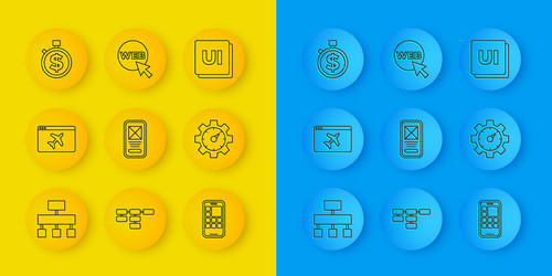 set line site map website template ui or ux vector image