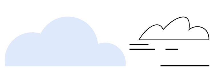 simplified cloud forms representing static vector image