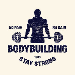 sport emblem with powerlifter silhouette Vector Image