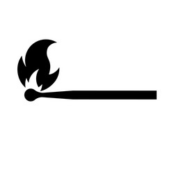 Burning match stick with fire flame Royalty Free Vector