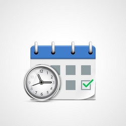 Calendar with Clock - Business Time Concept vector image