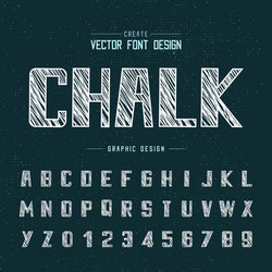 chalk font and alphabet bold typeface number vector image
