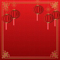 Chinese background decorative classic festive red vector