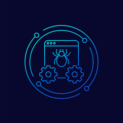 computer bug debugging icon linear design vector image