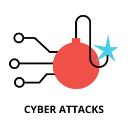 cyber attacks icon vector