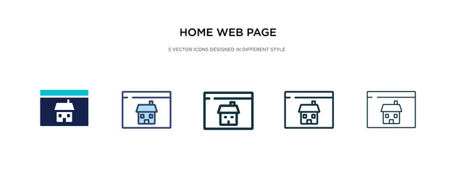 home web page icon in different style two vector image