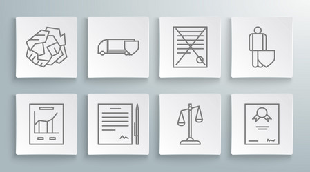 set line document with graph chart delivery cargo vector image