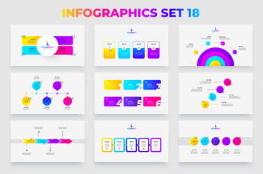 set of infographic presentation slides numbers vector image