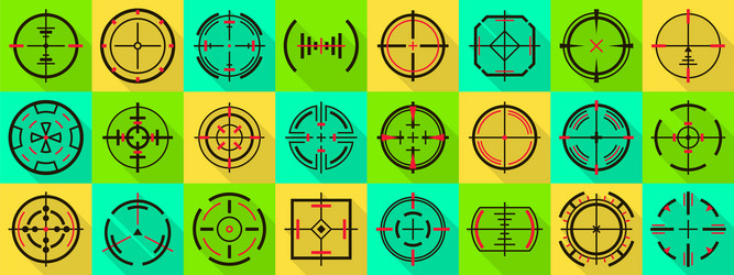 Sniper sight color set icon Royalty Free Vector Image