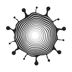 Concentric black wavy lines that makes a rounded vector