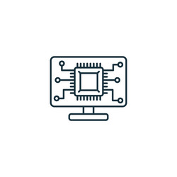 embedded system icon monochrome simple sign from vector image