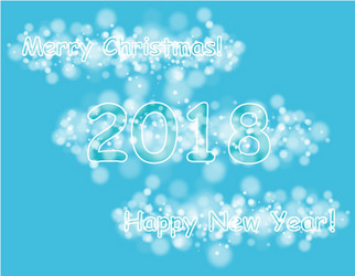 Happy new year 2018 with bokeh and lens flare vector