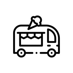 ice cream cart icon thin linear style design vector image