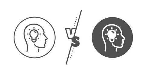 idea head line icon lightbulb sign core value vector image