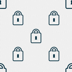 lock icon sign seamless pattern with geometric vector image