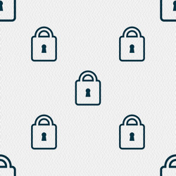 Lock icon sign seamless pattern with geometric vector