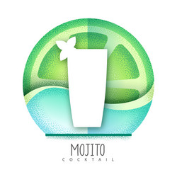 mojito cocktail icon grainy texture design vector