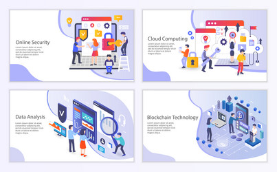 set of internet technologies creative website vector image