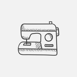 Sewing-machine sketch icon vector