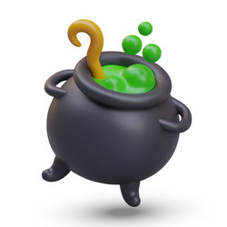side view on realistic cartoon vat with boiling vector image