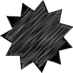 star wiith scribble sketchy doodle effect pattern vector image