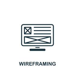 wireframing icon monochrome simple sign from app vector image